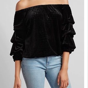 NWOT EXPRESS black velvet blouse